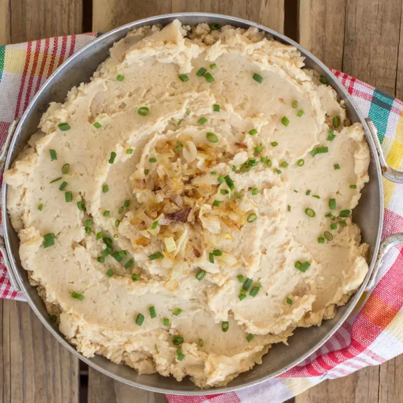 פירה שעועית לבנה ובצל